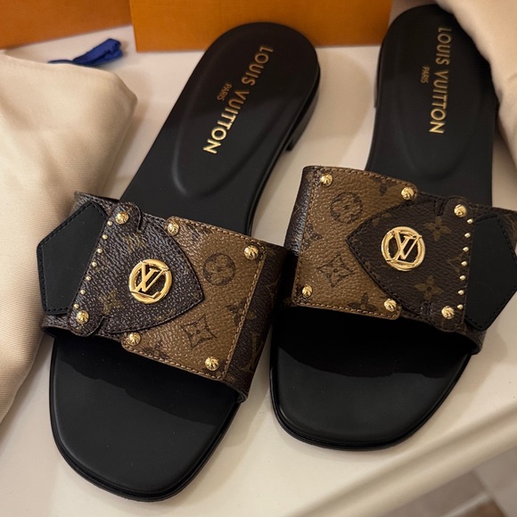 Louis Vuitton Frame Flat Mule Women's Sandals - Picture 2 of 5